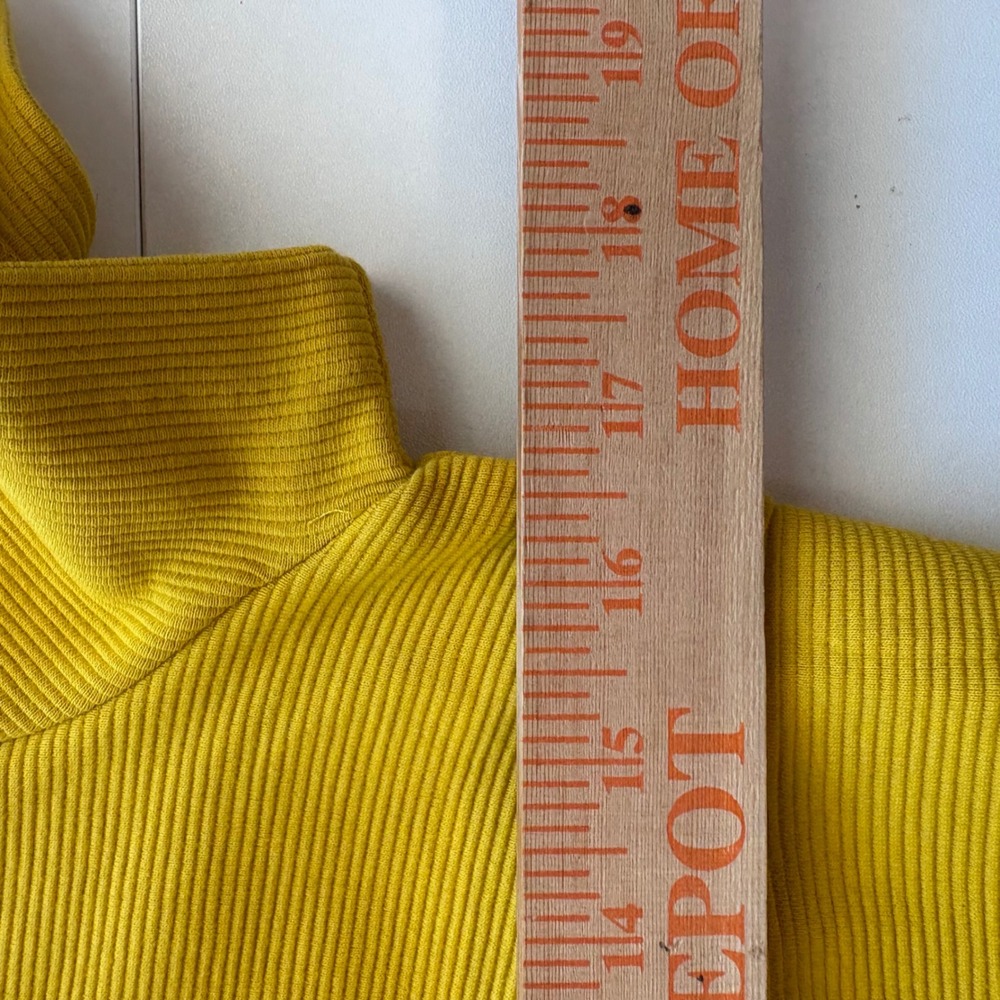 Boden Sheath Dress Women 6R Yellow Ribbed Belted Short Sleeve Scoop Neck - Picture 3 of 11